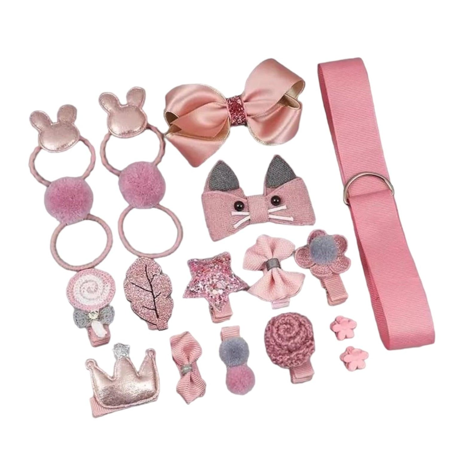 Set 18 Ganchos Para Bebé y niñas Palo Rosa Caja Corazon - El Baúl de Mamá