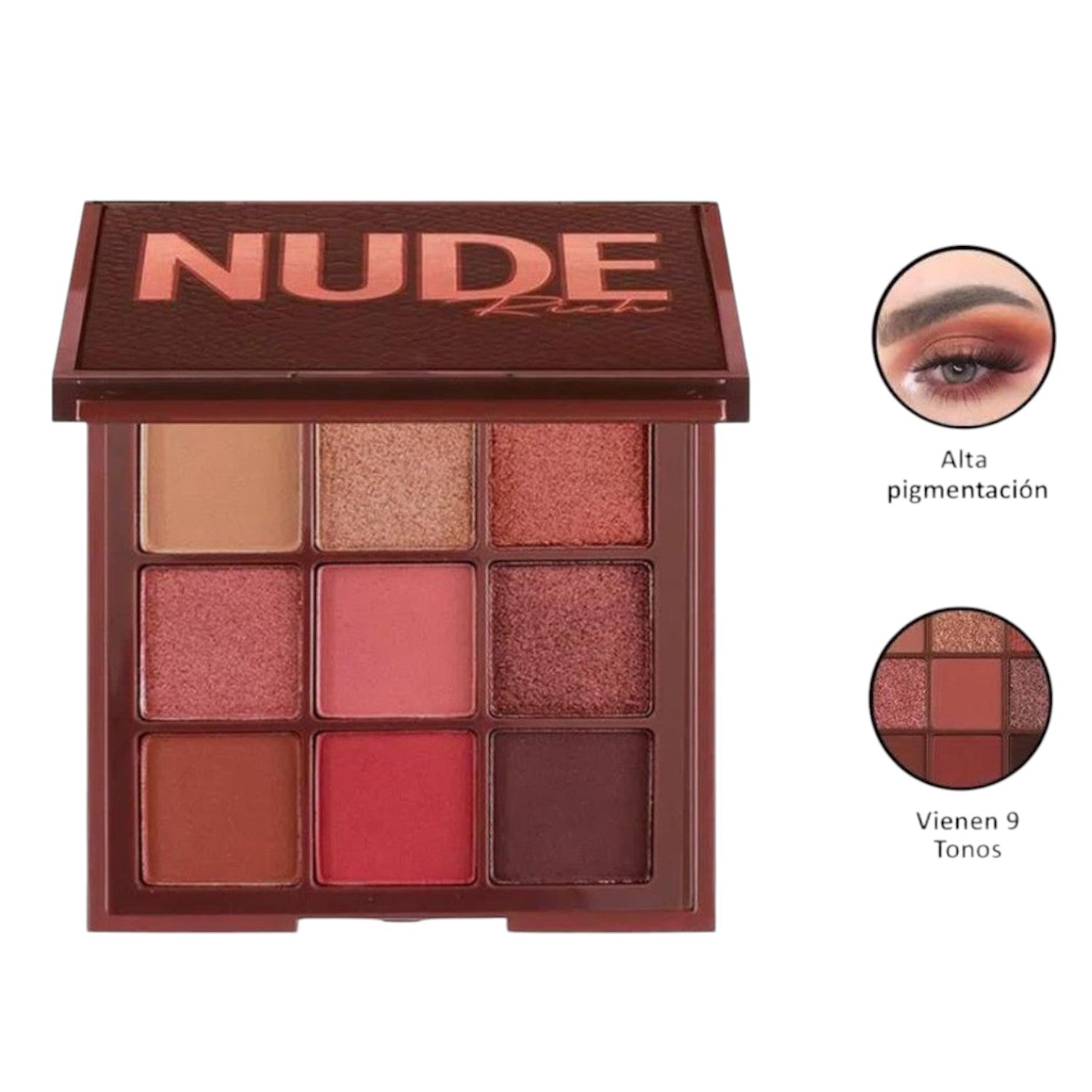 Sombras Nude 9 colores - P&W - El Baúl de Mamá