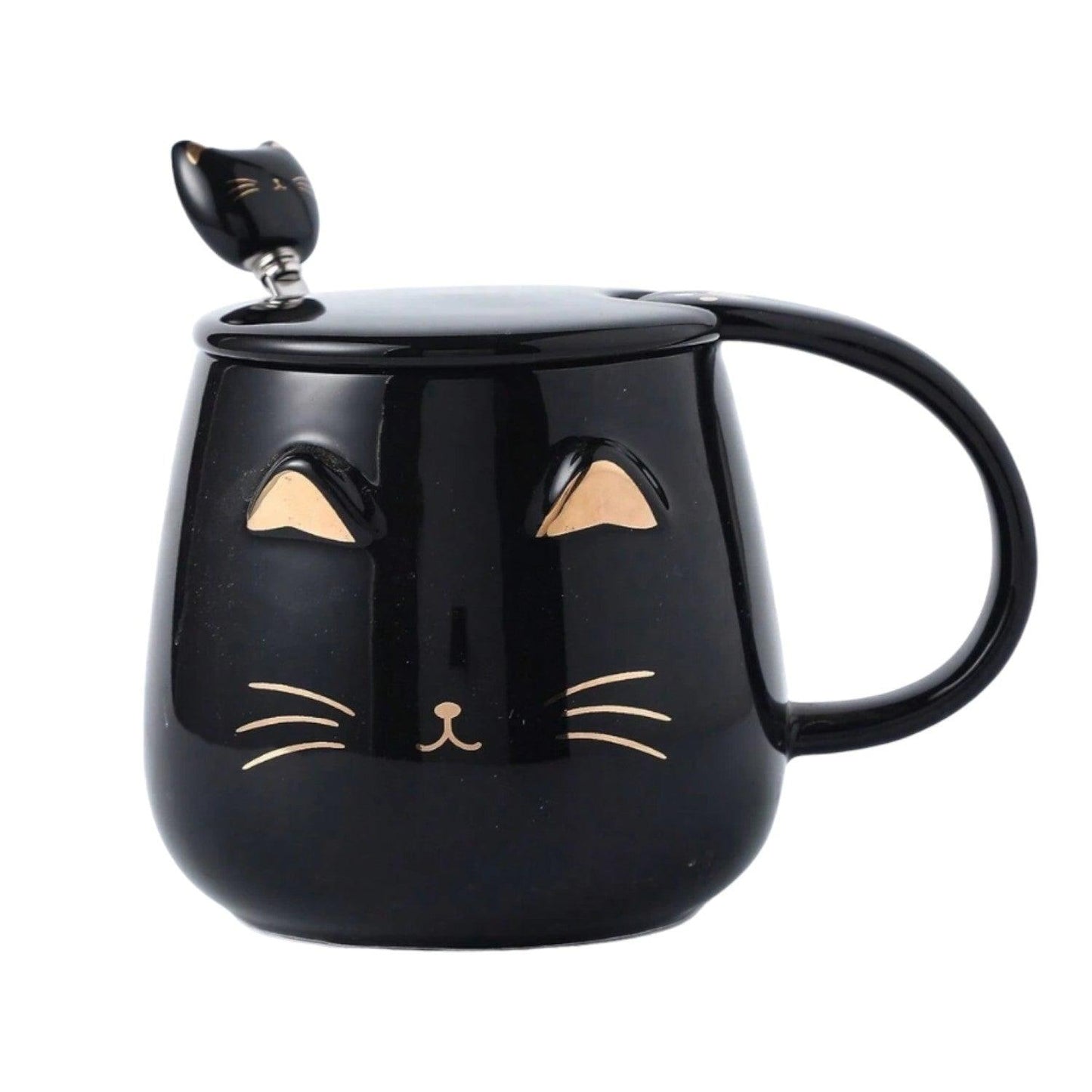 Tazas De Gatito con tapa y cucharita - El Baúl de Mamá