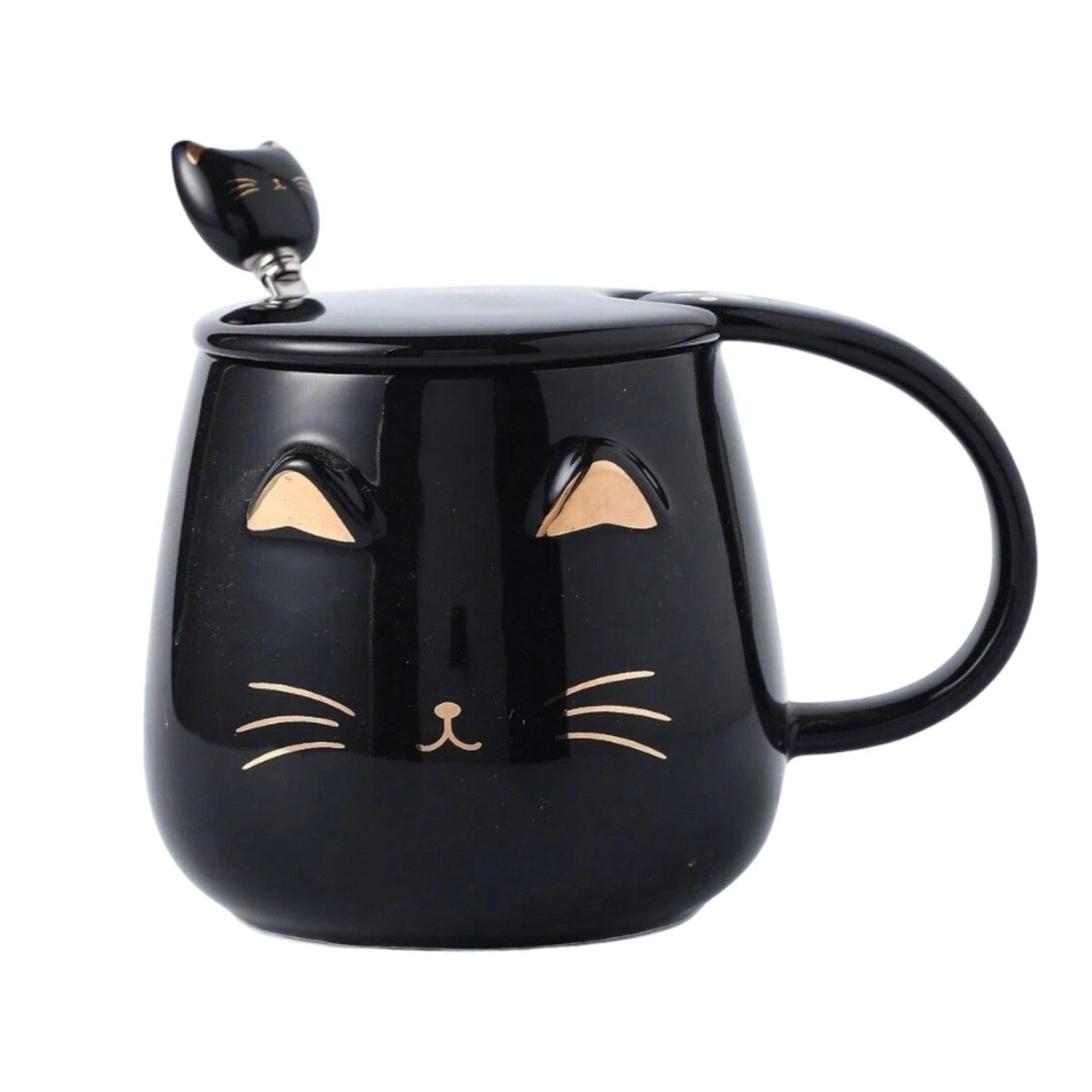 Tazas De Gatito con tapa y cucharita - El Baúl de Mamá