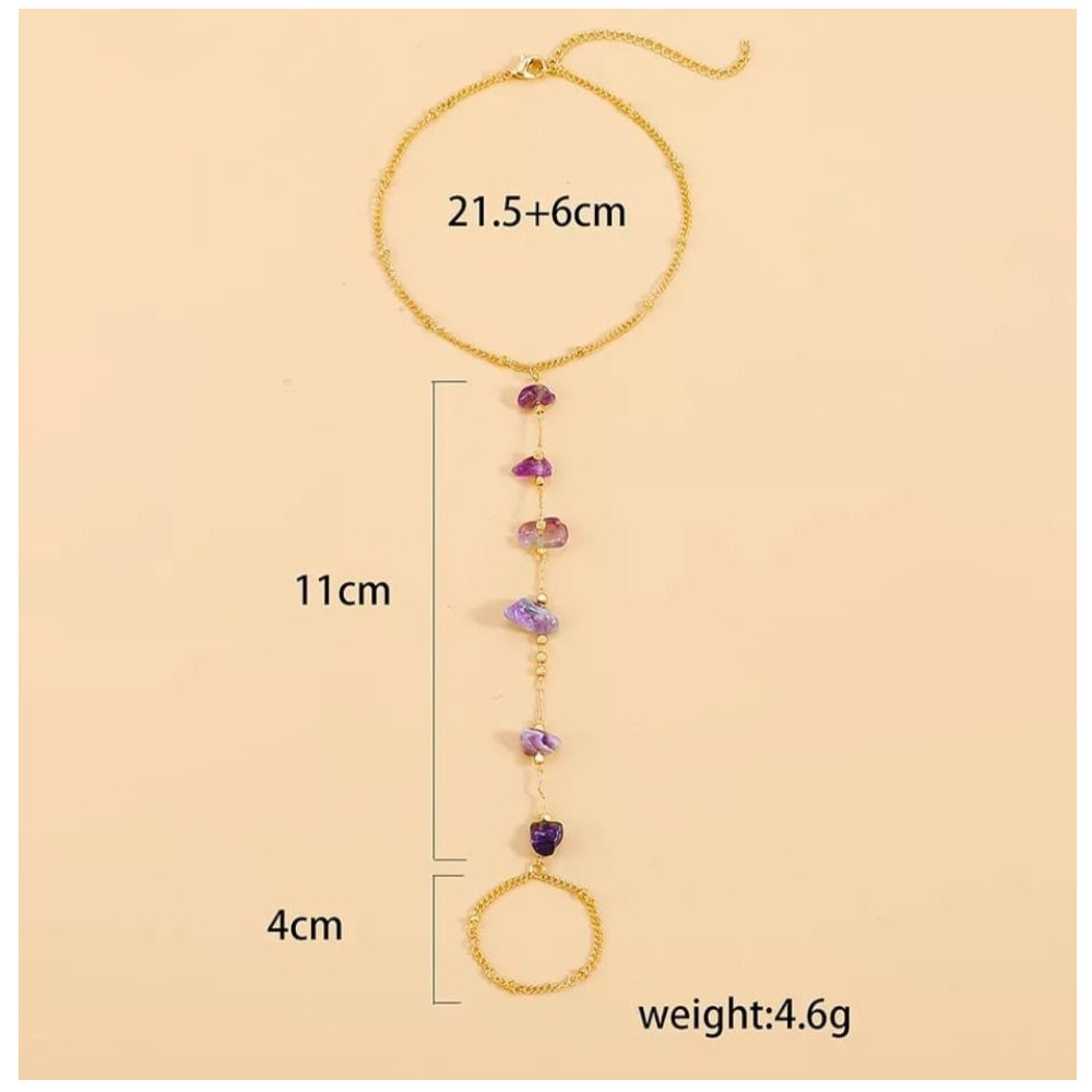 Pulsera tobillera con aro al dedo del pie - decorada - El Baúl de Mamá